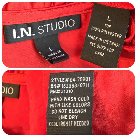 I.N. Studio Burnt Orange Ruffle Collar Blouse - Picture 5 of 7